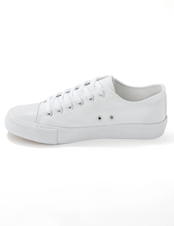 Tennis en toile à lacets (blanc)  Tennis en toile à lacets (blanc)